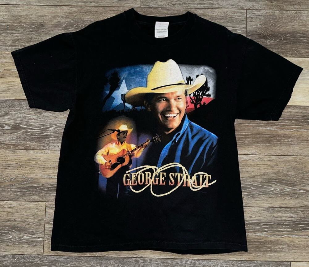 Vintage George Strait Country Music Festival T Shirt Size Large Graphic Print